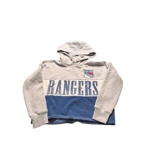 47 Brand New York Rangers Womens Small Cropped Hoodie Colorblock NHL Sweatshirt